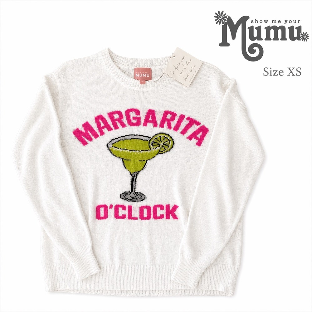 Show Me Your Mumu Woodsy Margarita O Clock Sweater XS Oversized NWT Graphic Knit